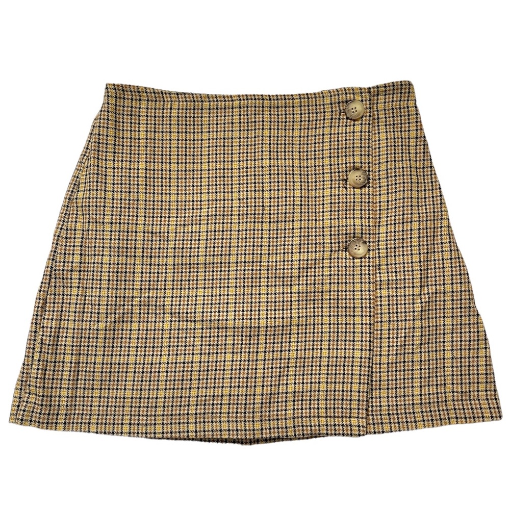 American eagle Y2K Academia Plaid Mini Skirt Button Front